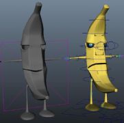 带绑定的香蕉小人maya模型