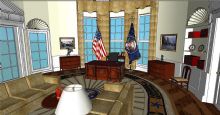 美国总统白宫椭圆形办公室