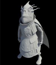 披风鱼怪战士maya模型