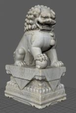 石狮子高精模型,狮子雕像,坐狮