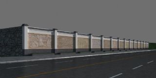 浮雕围墙max模型