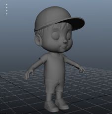 现代戴帽子的小男孩,Q版角色FBX模型