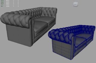 高精度沙发模型(包括缝合的线头)