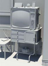 角落的老式电视机maya模型