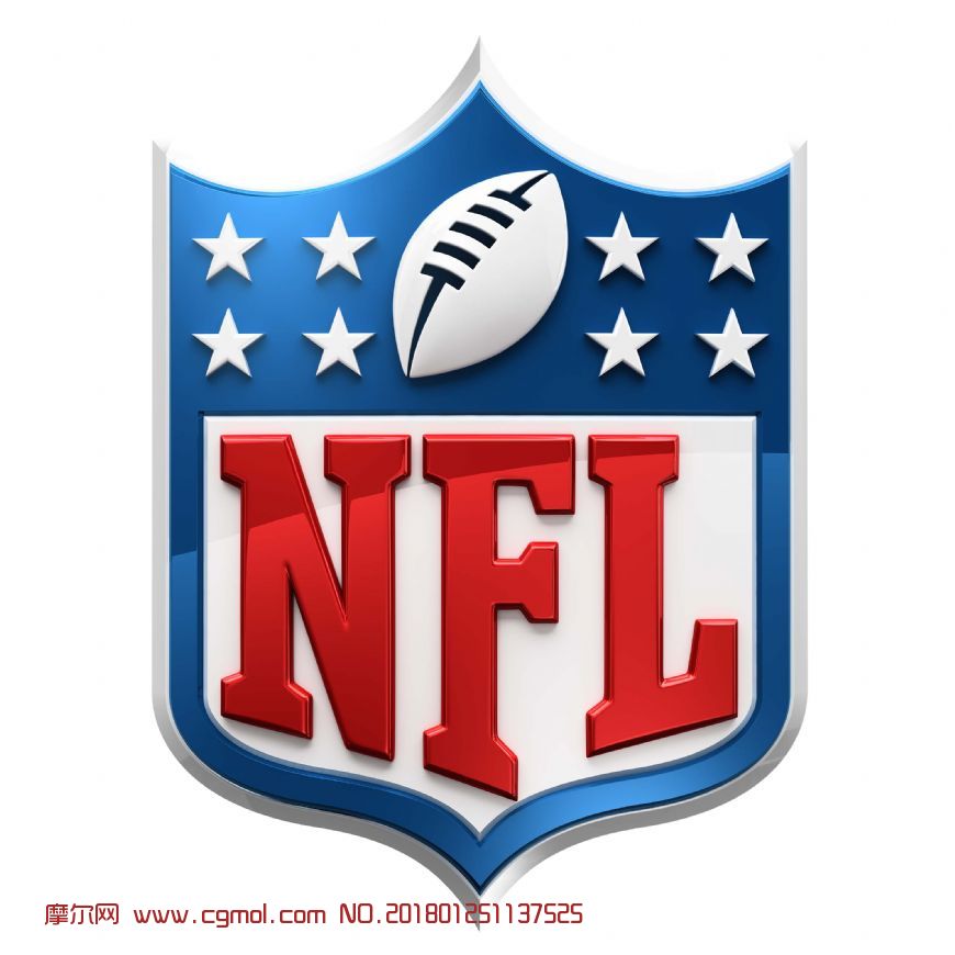 nfl 美式橄榄球logo 3d模型
