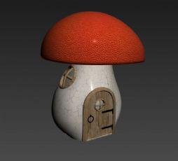 Q版儿童蘑菇屋,有贴图无灯光vr渲染器