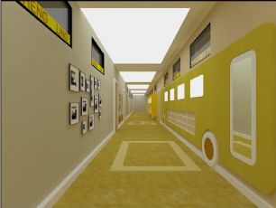 幼儿园淡黄色气氛走廊