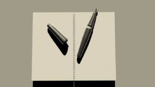 钢笔+日志本maya模型