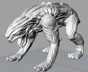 可3D打印的四足怪物模型