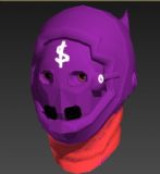 紫色调3D头部面罩,头盔