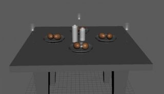 室内家居(桌子,蜡烛,玻璃杯,鸡蛋)maya模型