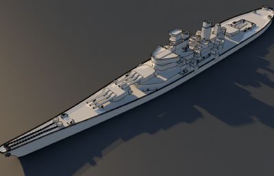 衣阿华级战列舰C4D模型