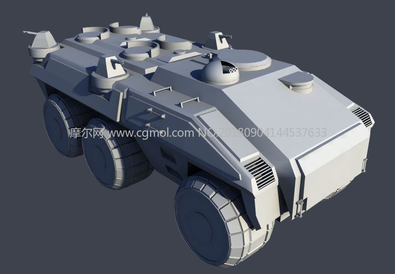 六轮雪地战车,装甲车maya模型