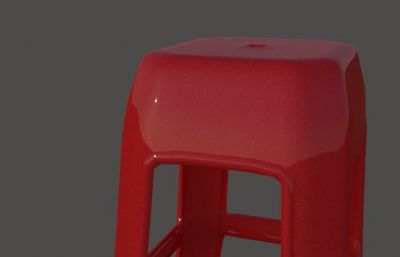 简陋塑料凳,方凳max2017模型