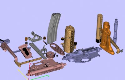 M4步枪解析结构stl参考模型