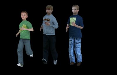 小孩跑步动画,pc2格式动画文件