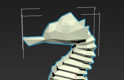 原创几何海马挂饰STL模型,3D打印