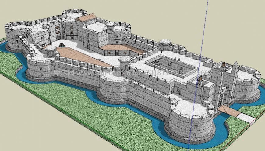 城堡古堡整体设计,带层数内部构造