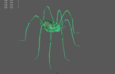 长脚螃蟹,盲蛛,长脚蜘蛛影视级写实昆虫maya模型,有MB,FBX,OBJ等格式