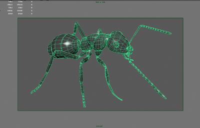 石狩红蚁,红蚂蚁MAYA写实昆虫模型,MB,FBX,OBJ格式