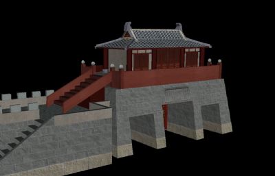 正阳门,古代城楼,门楼,城墙maya模型