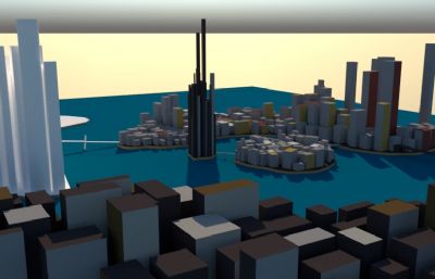 城市建筑简模su模型
