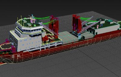 雪龙号破冰船,考察船,舰船max模型