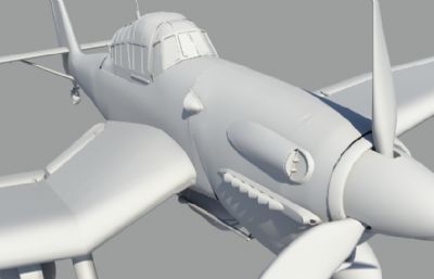 斯图卡大炮鸟二战战机obj模型