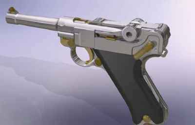 鲁格p08手枪STL模型