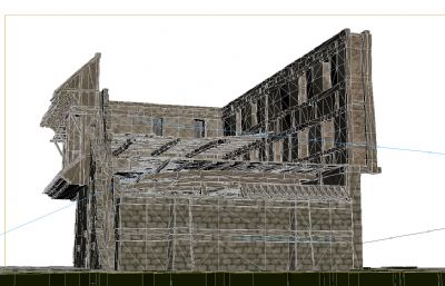 古代建筑破烂废弃的房子破楼3D模型(网盘下载)