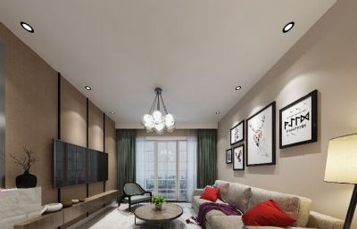 360北欧室内家装,客厅,餐厅效果max模型