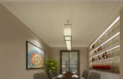360北欧室内家装,客厅,餐厅效果max模型