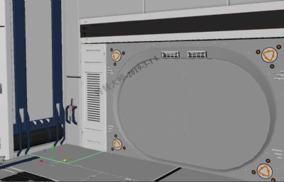 科幻室内舱体场景maya模型
