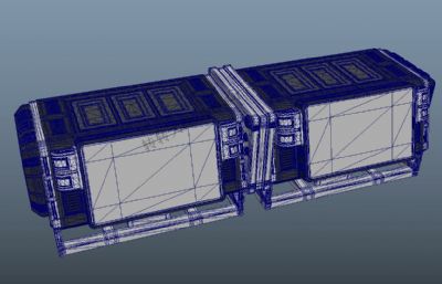科幻台子箱子道具maya模型