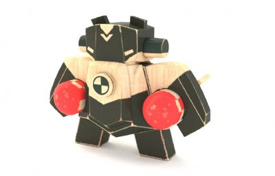 木头机器人 玩具max模型