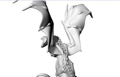 双足飞龙雕像STL模型,3D打印