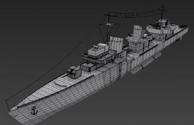 二战驱逐舰,军舰max模型