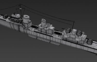 二战驱逐舰,军舰max模型