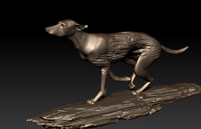 奔跑的狗雕塑设计