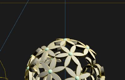 金属花瓣镂空球体雕塑设计
