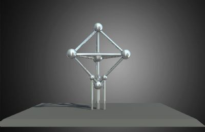 分子三角雕塑设计