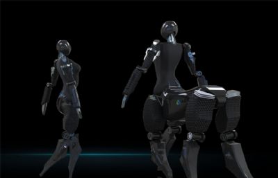 半人马造型的未来概念服务型机器人模型3D图纸