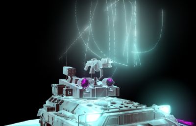 发光粒子坦克战车maya模型
