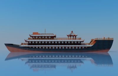 BD中式游船,仿古船