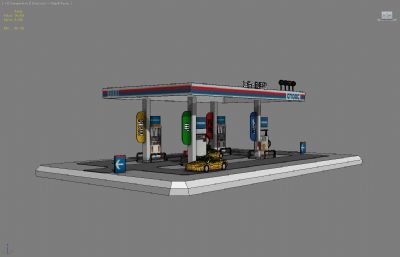 海油三合一加油站,加气站max模型