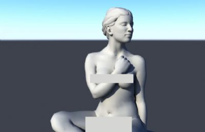 盘腿半坐女人母亲maya裸体模型