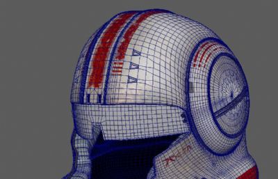 星级飞行员,指挥官头盔maya模型