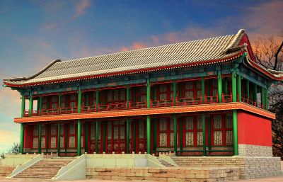 中式大殿,宮殿max模型
