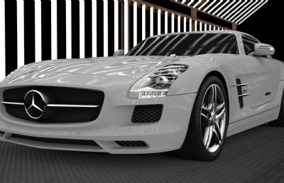 Benz AMG奔驰AMG跑车FBX模型,白模无贴图