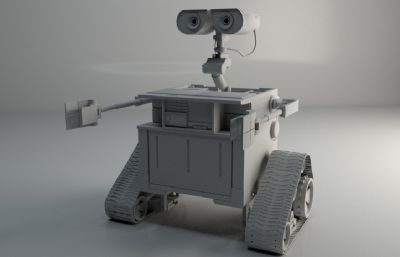 瓦力 WALL-E 3D模型,max白模